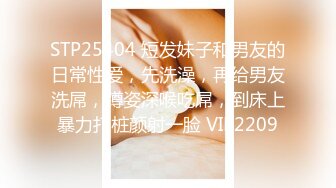 STP25404 短发妹子和男友的日常性爱，先洗澡，再给男友洗屌，蹲姿深喉吃屌，到床上暴力打桩颜射一脸 VIP2209